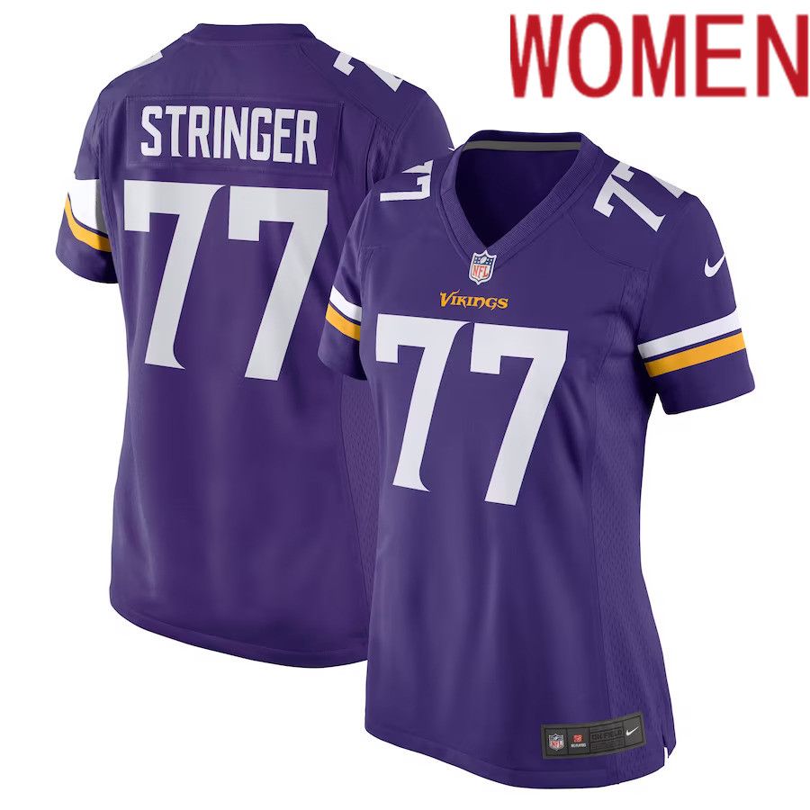 Women Minnesota Vikings 77 Korey Stringer Nike Purple Retired Player NFL Jersey